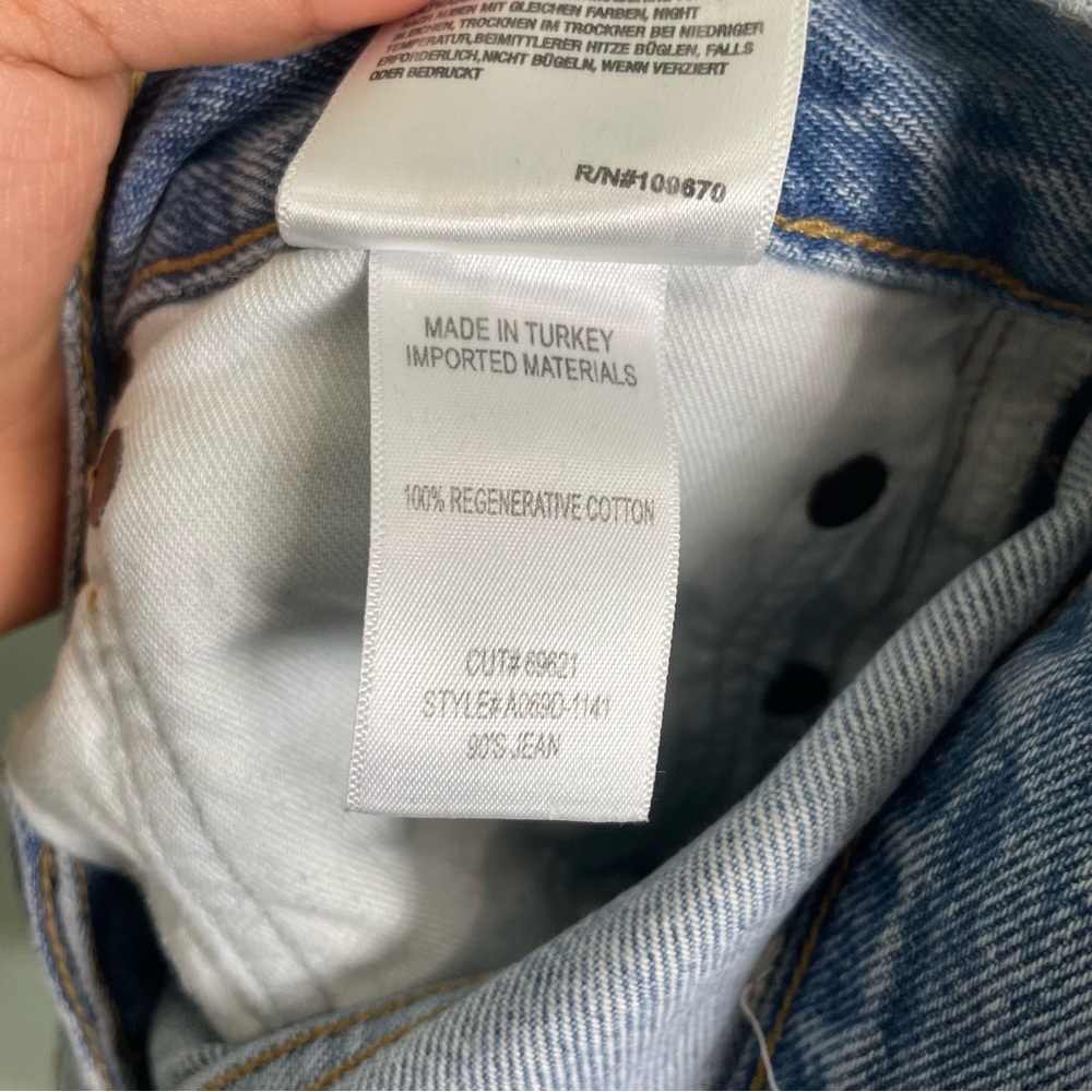 Agolde 90’s Jeans Straight Leg Blue Size 27 - Picture 9 of 11